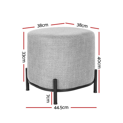 Artiss Ottoman Foot Stool Square Linen Grey - Furniture > Living Room > Ottomans & Footstools