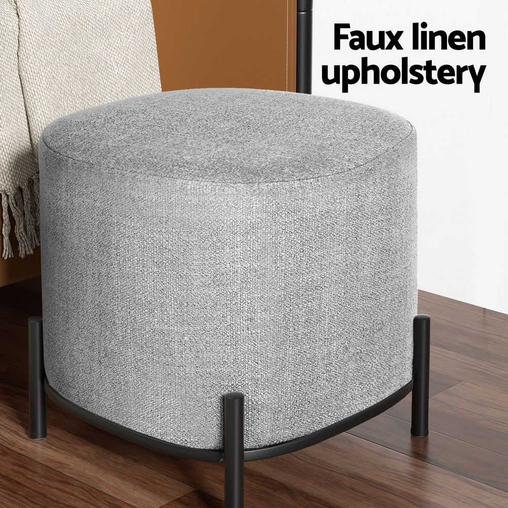 Artiss Ottoman Foot Stool Square Linen Grey - Furniture > Living Room > Ottomans & Footstools