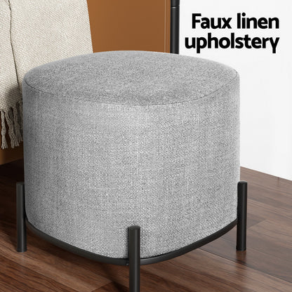 Artiss Ottoman Foot Stool Square Linen Grey - Furniture > Living Room > Ottomans & Footstools