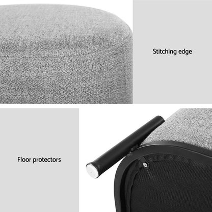 Artiss Ottoman Foot Stool Square Linen Grey - Furniture > Living Room > Ottomans & Footstools