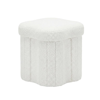 Storage Ottoman Foot Stool Foldable White