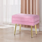 Ottoman Storage Foot Stool Vanity Velvet Pink