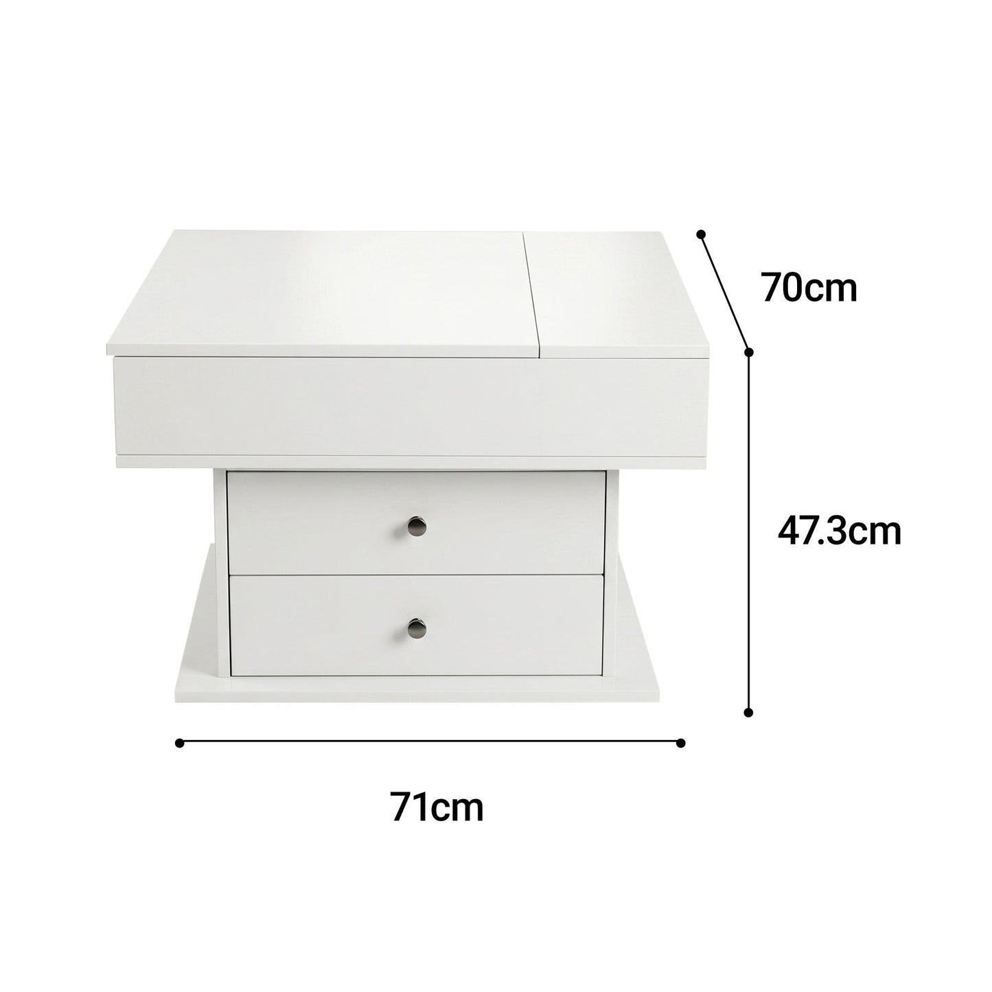 Artiss Lift Top Coffee Table Centre Table with Rotating Top Hidden Storage White