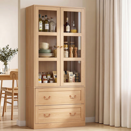 Buffet Sideboard Cabinet 180cm Hutch Storage Kitchen Drawer Door Wood