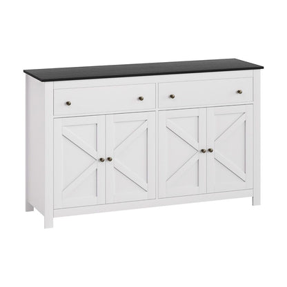 Buffet Sideboard Storage Cabinet Kitchen Cupboard 2 Drawers 140CM Black