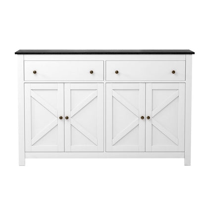 Buffet Sideboard Storage Cabinet Kitchen Cupboard 2 Drawers 140CM Black