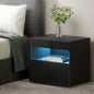 Artiss Bedside Table LED - HERES Black - Furniture > Bedroom > Bedside Tables