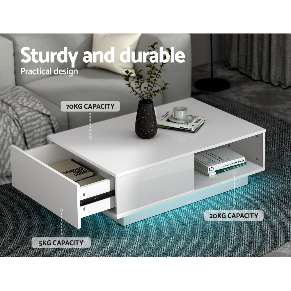 Artiss Coffee Table Led Lights White - Home & Garden > Lighting > Night Lights & Ambient Lighting