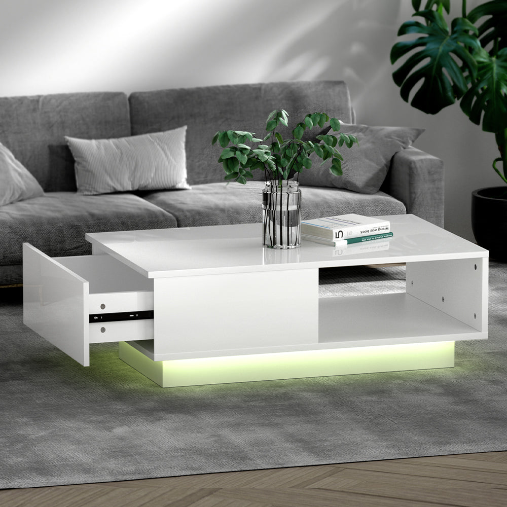 Artiss Coffee Table Led Lights White - Home & Garden > Lighting > Night Lights & Ambient Lighting