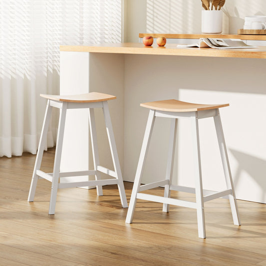 Artiss 2x Bar Stools Wooden Chairs Oak - Furniture > Bar Stools & Chairs > Table & Bar Stools