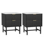 Artiss 2x Bedside Table 2 Drawers - Black - Furniture > Bedroom > Bedside Tables