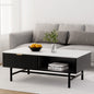 Artiss Coffee Table Drawer Storage Shelf Black - Furniture > Living Room > Coffee Tables