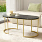 Artiss Coffee Table Marble Effect Black - Furniture > Living Room > Coffee Tables