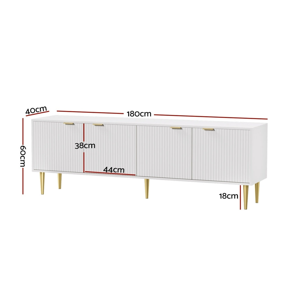 Artiss TV Cabinet Entertainment Unit Stand Storage 180CM White Furniture > Living Room > TV Units
