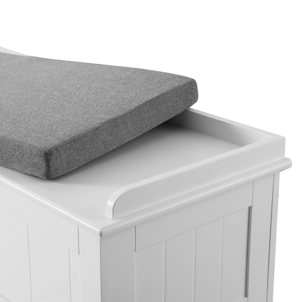Artiss Storage Ottoman Blanket Box 140cm Fluted Grey - Furniture > Living Room > Ottomans & Footstools