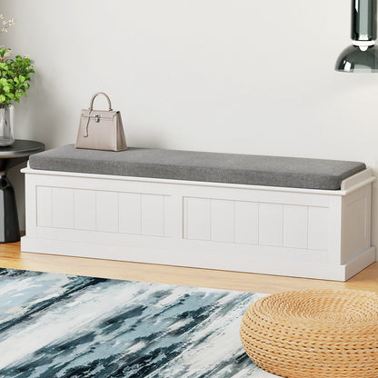 Artiss Storage Ottoman Blanket Box 140cm Fluted Grey - Furniture > Living Room > Ottomans & Footstools
