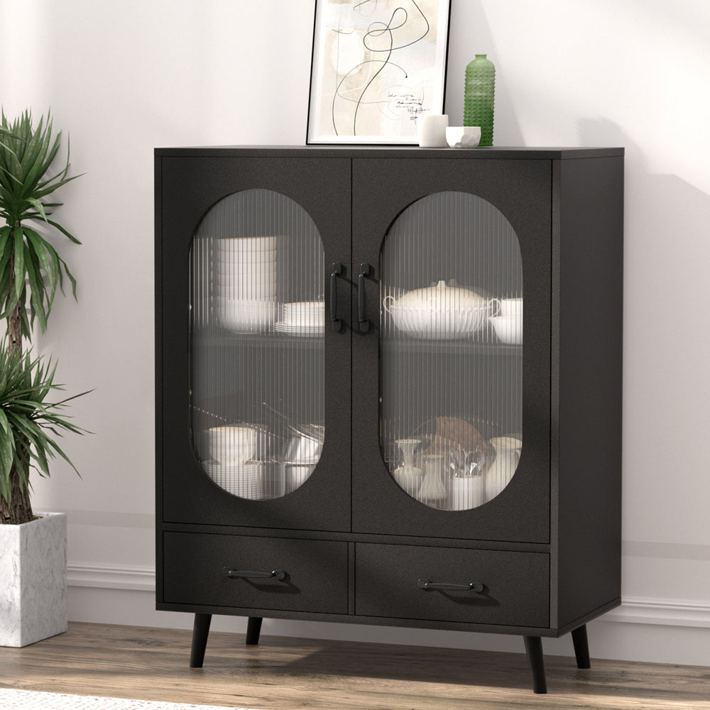 Artiss Buffet Sideboard Double Doors - Black - Furniture > Dining > Buffets & Sideboards