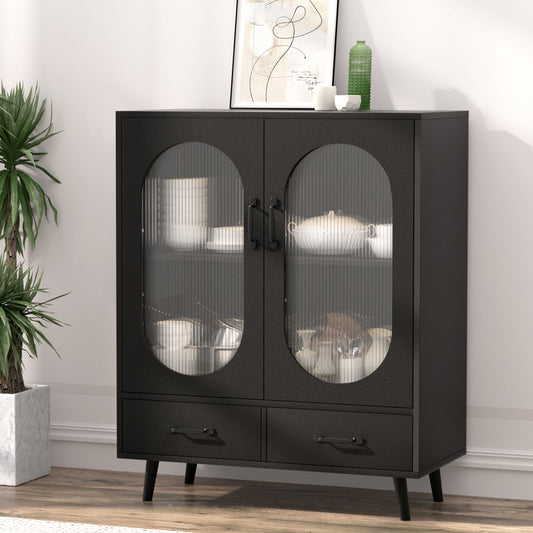 Artiss Buffet Sideboard Double Doors - Black - Furniture > Dining > Buffets & Sideboards