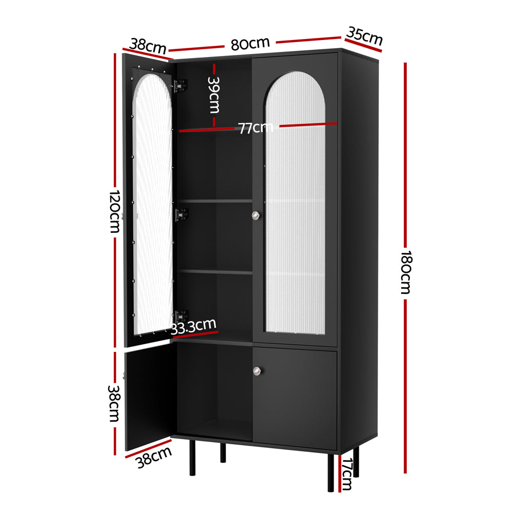 Artiss Buffet Sideboard Cupboard Cabinet Black Furniture > Dining > Buffets & Sideboards