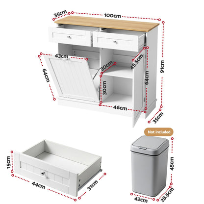 Buffet Sideboard Cabinet Kitchen Tilt Out Bin Holder Storage Cupboard