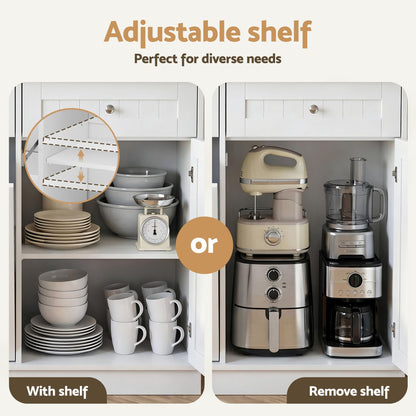Buffet Sideboard Cabinet Kitchen Tilt Out Bin Holder Storage Cupboard