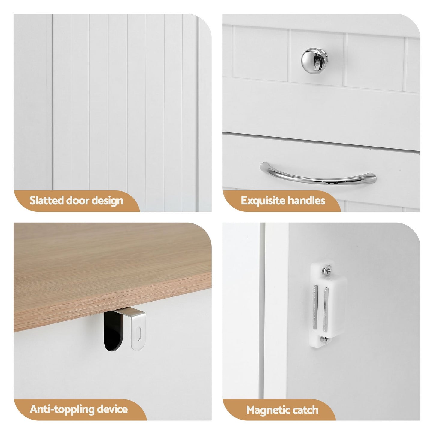 Buffet Sideboard Cabinet Kitchen Tilt Out Bin Holder Storage Cupboard