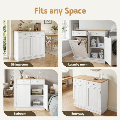 Buffet Sideboard Cabinet Kitchen Tilt Out Bin Holder Storage Cupboard