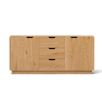 Buffet Sideboard Cabinet Storage Kitchen Cupboard Drawers Round Edge Oak