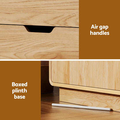 Buffet Sideboard Cabinet Storage Kitchen Cupboard Drawers Round Edge Oak