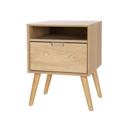 Artiss Bedside Table Drawers Side Table Shelf Storage Cabinet Nightstand GORR - Furniture > Bedroom > Bedside Tables