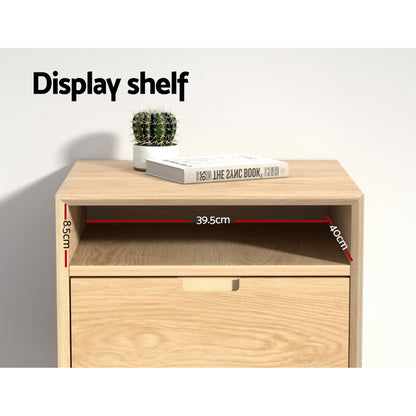 Artiss Bedside Table Drawers Side Table Shelf Storage Cabinet Nightstand GORR - Furniture > Bedroom > Bedside Tables