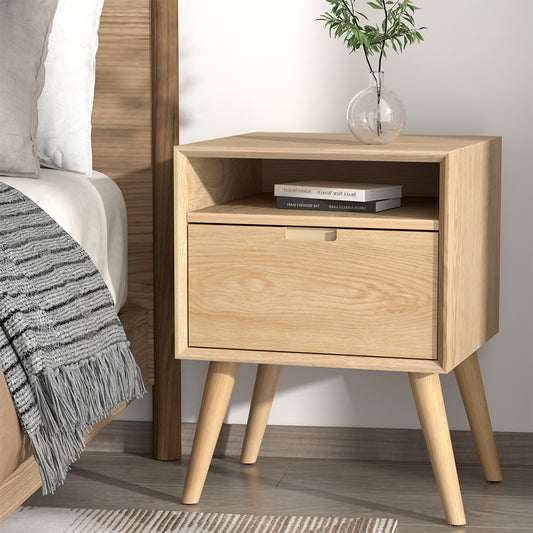 Artiss Bedside Table Drawers Side Table Shelf Storage Cabinet Nightstand GORR - Furniture > Bedroom > Bedside Tables