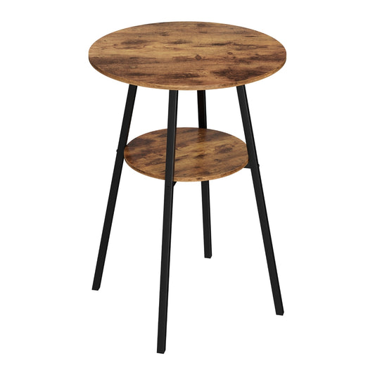 Artiss Industrial Bar Table with 2-Tier Organizer Weather-Resistant MDF Top Steel Frame - Furniture > Bar Stools &
