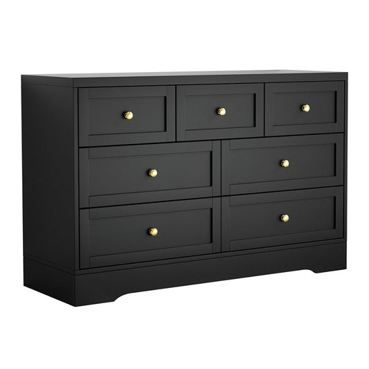 Artiss 7 Chest of Drawers Dresser Table Black Furniture > Bedroom > Dressers