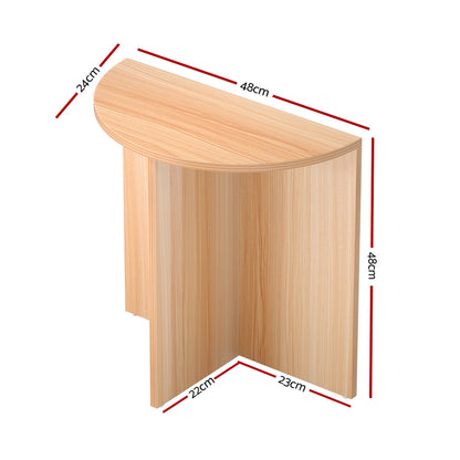 Artiss Coffee Table Semi-circle 48CM Pine Elva - Furniture > Living Room > Coffee Tables