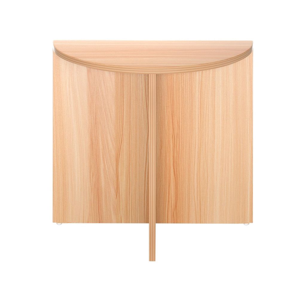 Artiss Coffee Table Semi-circle 48CM Pine Elva - Furniture > Living Room > Coffee Tables