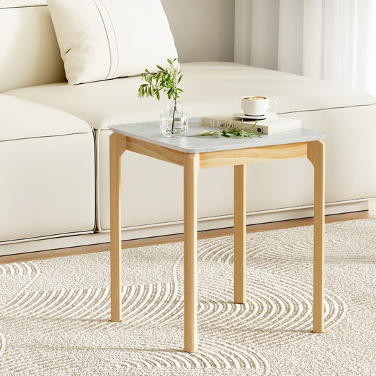 Artiss Coffee Table Marble Effect Square - Furniture > Living Room > Coffee Tables