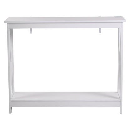 Artiss Console Table Entryway Hallway Display 2-Tier Narrow Sofa Table 100CM White