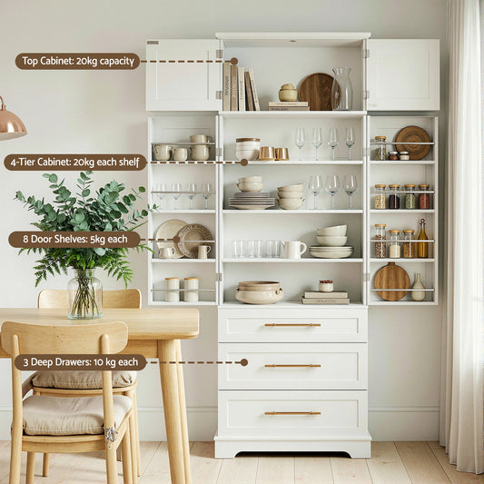 Buffet Sideboard Cabinet Pantry Kitchen Storage Cupboard Drawers Doors