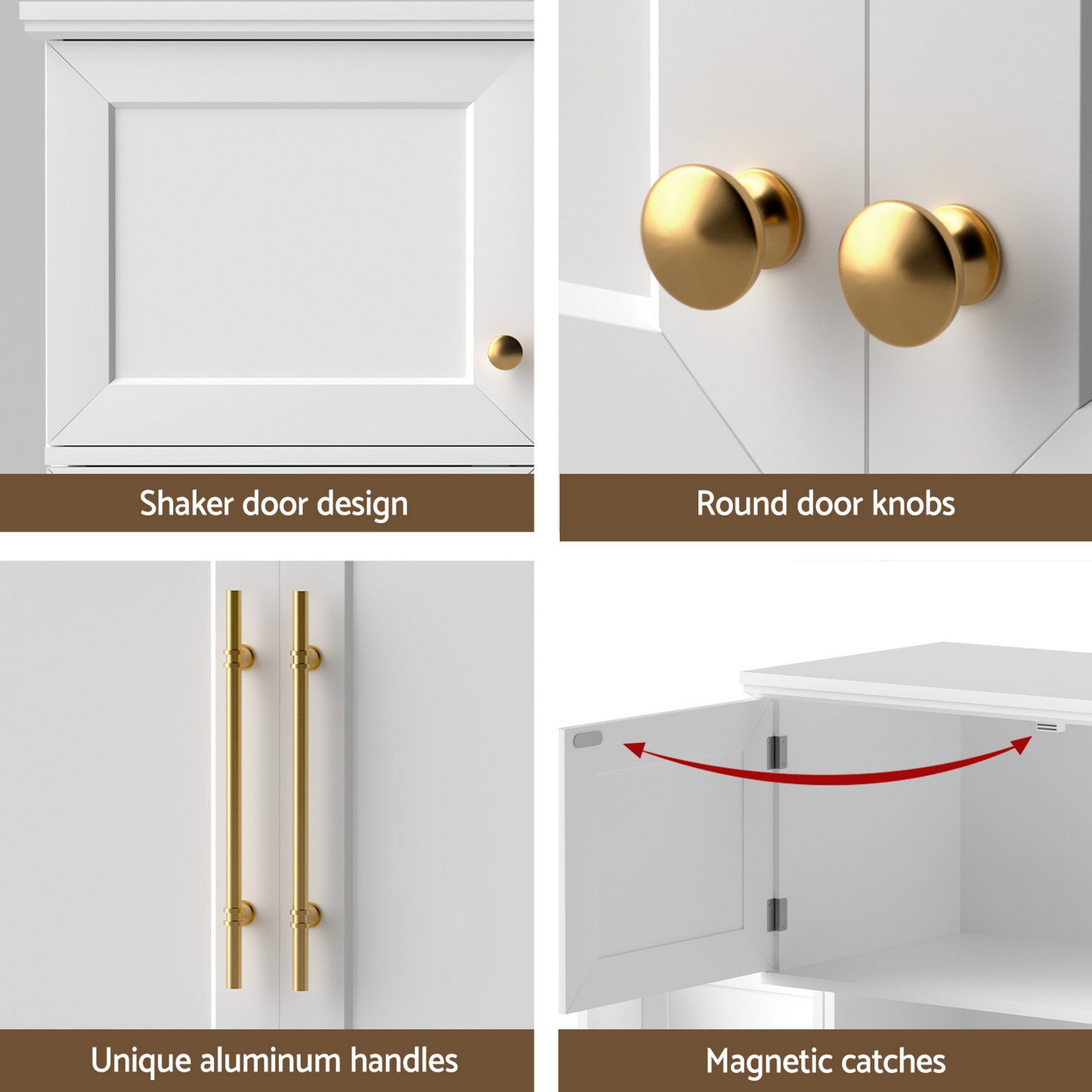 Buffet Sideboard Cabinet Pantry Kitchen Storage Cupboard Drawers Doors