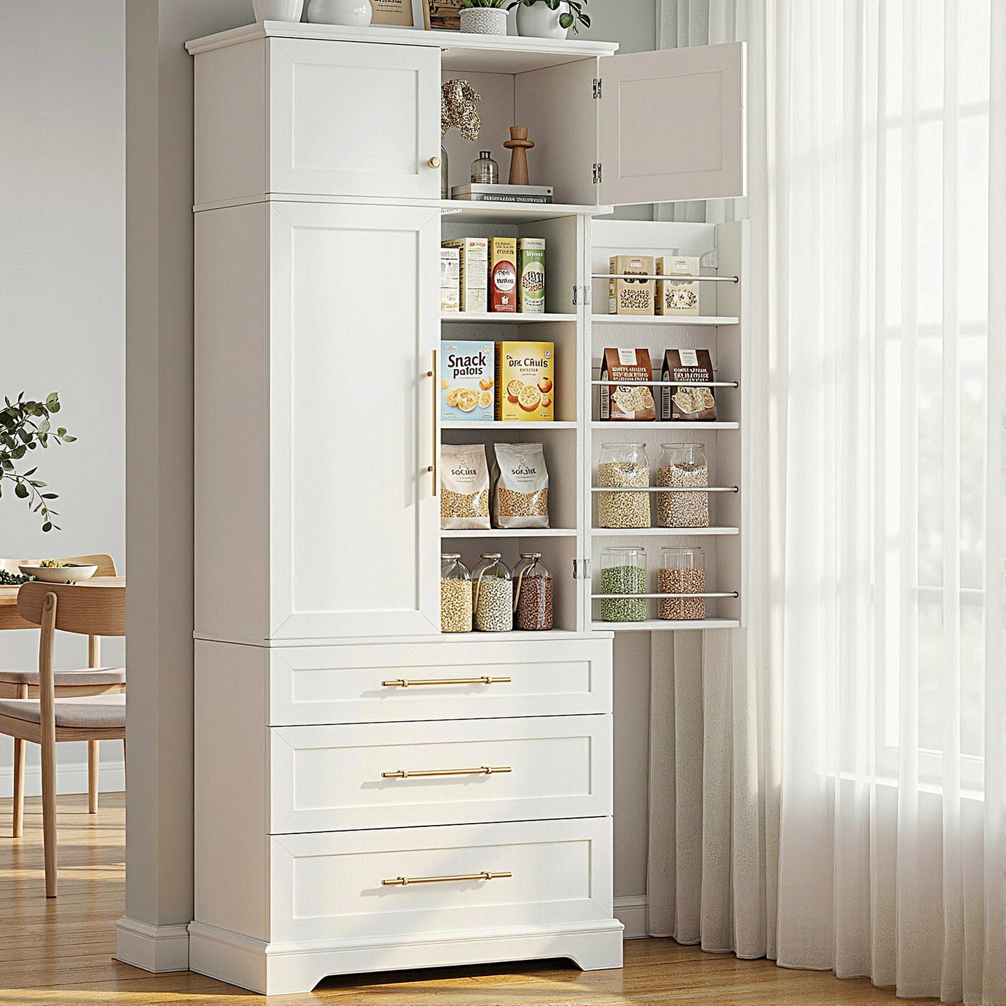 Buffet Sideboard Cabinet Pantry Kitchen Storage Cupboard Drawers Doors