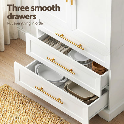 2X Buffet Sideboard Cabinet Pantry Kitchen Storage Cupboard Drawers Doors