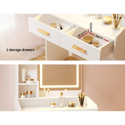 Artiss Dressing Table Set Stool Led White Doria Furniture > Bedroom > Dressing Vanity & Dressing Tables