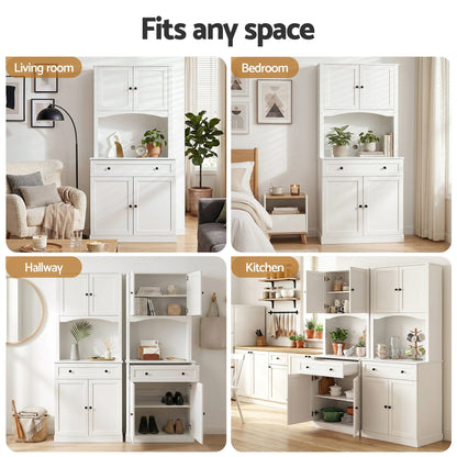 Buffet Sideboard Hutch Cabinet - BEINI White