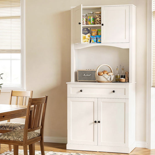 Buffet Sideboard Hutch Cabinet - BEINI White