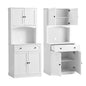 2x Buffet Sideboard Hutch Pantry Cabinet Kitchen Storage BEINI White