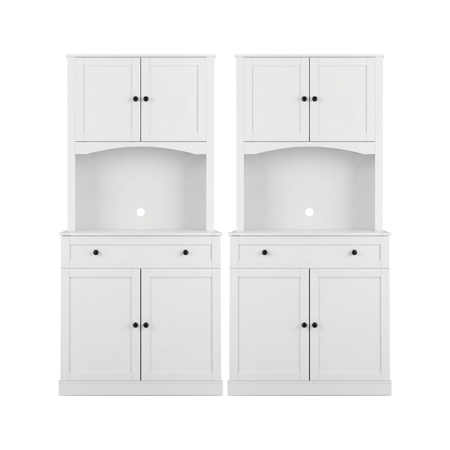 2x Buffet Sideboard Hutch Pantry Cabinet Kitchen Storage BEINI White