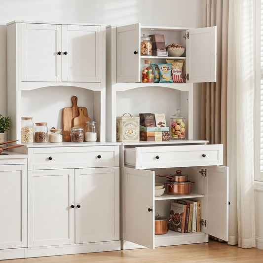 2x Buffet Sideboard Hutch Pantry Cabinet Kitchen Storage BEINI White