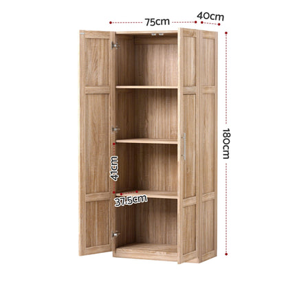 2x Buffet Sideboard Cabinet Pantry Hutch Kitchen Storage Organiser Pine