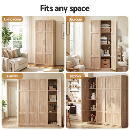 2x Buffet Sideboard Cabinet Pantry Hutch Kitchen Storage Organiser Pine
